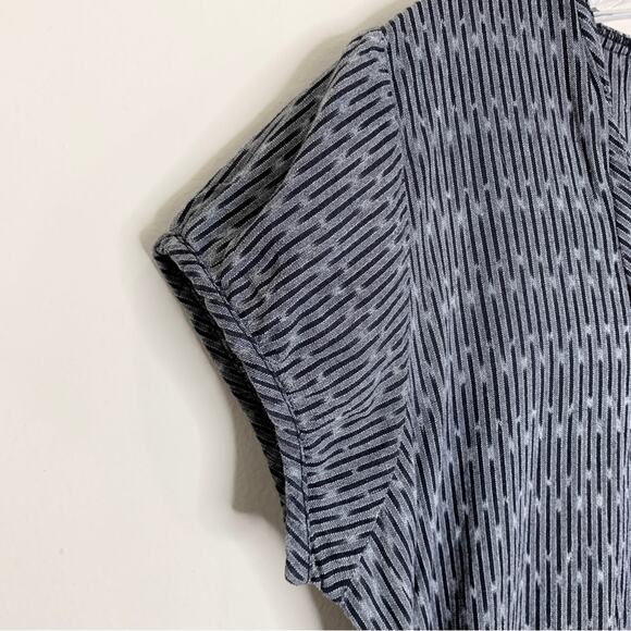 Matta NY Puja Ikat Cap Sleeve Dress (Sz XL) Scoop Neck Grey / Black - Picture 5 of 11